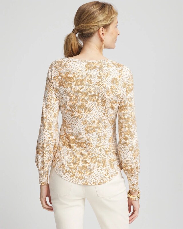 Touch of Cool Snake Shirred Layering Tee - image 3